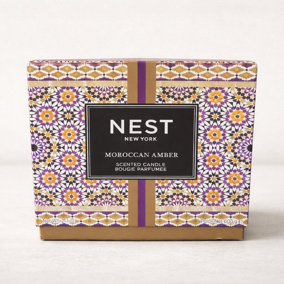 NEST Fragrances Moroccan Amber Candle - Purple and Gold Pattern - Picture 2 of 5